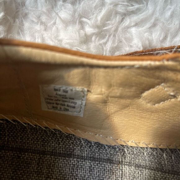 Sure fit leather tan suede Mary Jane Velcro strap flats size 10W - Picture 7 of 8